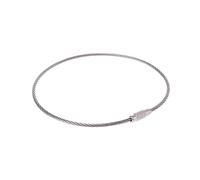 LYVQZPWLR Cable de llave eléctrica, Llavero Cable Colgante Tornillo Cerradura Alambre de acero inoxidable Llavero Lazo Plata 10-30cm(15cm)