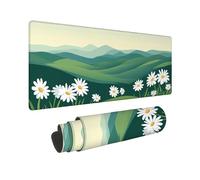 LYVQZPWLR Colchones de ratón de Juegos Grandes, Alfombrilla de ratón for Escritorio, Color Verde Margarita, Varios tamaños, 6W-537(800x400x3mm)