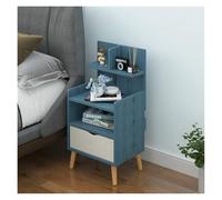 LYVQZPWLR Dormitorio de Noche, Mesita De Noche De Madera Mueble De Almacenamiento con 1 O 2 Cajones Multicolor 36,5 por 27 por 70 cm(BLU,Single Drawer)