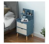LYVQZPWLR Dormitorio de Noche, Mesita De Noche De Madera Mueble De Almacenamiento con 1 O 2 Cajones Multicolor 36,5 por 27 por 70 cm(BLU,Double Drawer)