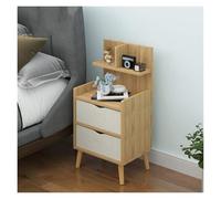 LYVQZPWLR Dormitorio de Noche, Mesita De Noche De Madera Mueble De Almacenamiento con 1 O 2 Cajones Multicolor 36,5 por 27 por 70 cm(Wood Color,Double Drawer)