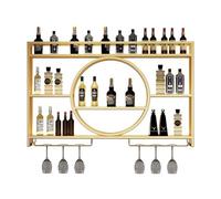 LYVQZPWLR En la Pared se instalan vinos de Hierro, Botellero de Pared for Botellas y Copas de Hierro Multicolor 100-140 cm(Gold-with Light,120)