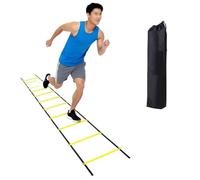 LYVQZPWLR Escalera de Velocidad ágil, Escalera de Nylon Amarilla de la Agilidad for el Entrenamiento del fútbol con Longitudes de Cuerda de 2m a 10m(5M)