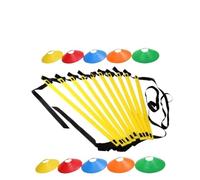 LYVQZPWLR Escalera de Velocidad ágil, Juego de Escalera de Agilidad de PP con 10 Platos con Logotipo for Entrenamiento de fútbol, Varios tamaños de 2 a 10 Metros(D-5m)