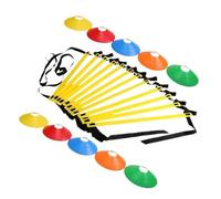 LYVQZPWLR Escalera de Velocidad ágil, Juego de Escalera de Agilidad de PP con 10 Platos con Logotipo for Entrenamiento de fútbol, Varios tamaños de 2 a 10 Metros(A-2m)