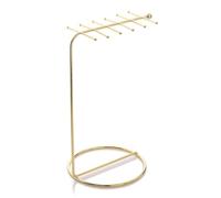 LYVQZPWLR Exhibición de árboles de joyas, Base multicolora echada a un lado doble del soporte de exhibición de la joyería del árbol del hierro labrado el 16cm(Gold)