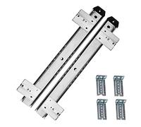 LYVQZPWLR Gran Bandeja de Teclado Debajo del Escritorio, Par de correderas for cajón de Teclado de 14 Pulgadas, Multicolor, con Soportes Ajustables de 4-5 Orificios, 45 kg(Silver,5 Hole)