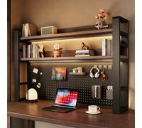 LYVQZPWLR Librería Ajustable de Escritorio, Organizador de Estante de Escritorio con Tablero Perforado y Almacenamiento en Varios tamaños en Blanco y Negro(Black B,135 * 93cm/53.1 * 36.6in)