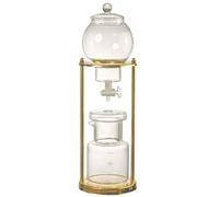 LYVQZPWLR Máquina de café de la torre de goteo, Oro y plata del soporte del acero inoxidable de la válvula ajustable de la torre 600ml del goteo del brebaje frío(Gold)
