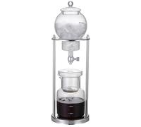 LYVQZPWLR Máquina de café de la torre de goteo, Oro y plata del soporte del acero inoxidable de la válvula ajustable de la torre 600ml del goteo del brebaje frío(Stainless Steel Color)