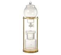LYVQZPWLR Máquina de café de la torre de goteo, Plata y oro del vidrio de borosilicato del acero inoxidable del fabricante 600ml del café del goteo frío(Gold)