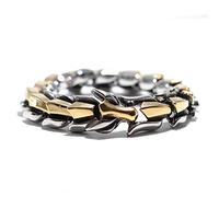 LYVQZPWLR Pulseras de cuero para hombres, Pulsera vikinga de escala de dragón de acero inoxidable, varios tamaños multicolores(Two-color-21cm)