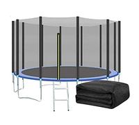 LYVQZPWLR Red de protección de trampolín, Red de Repuesto for trampolín, Red de Seguridad Redonda, Transpirable, Resistente a los Rayos UV, de 5 a 16 pies, Solo Red(10ft 8 Poles)