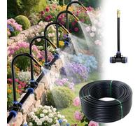 LYVQZPWLR Riego por Goteo Negro de 5 a 50 m, Boquilla Ajustable, Filtro Agua for jardín(40m/131ft)