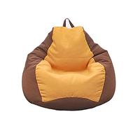 LYVQZPWLR Sillas de Frijoles sin Relleno, Reemplazo de la Cubierta del puf de Lino de algodón for Adultos, niños, Adolescentes, Varios tamaños Multicolores(Coffee Yellow,100x120cm)