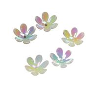 LYVQZPWLR Sombrero de Perlas de acrílico de Flores, Cuentas de Filigrana de Flores acrílicas, Tapas espaciadoras Huecas, 21 mm, Multicolor, 150/300/600 Piezas(Randomly Mix Colors,600pcs 21mm)