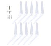 LYVQZPWLR soporte de soporte de estante, 10 piezas de soportes for estantes blancos, soportes for estanterías de pared, soportes y soportes metálicos for estantes, soporte for estantes con tornillos y