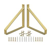 LYVQZPWLR soporte de soporte de estante, Soportes for estantes, 2 piezas de soporte for estantes de pared, soportes for estantes flotantes, soportes for estanterías resistentes, con tornillos(Gold,20x