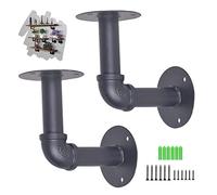 LYVQZPWLR soporte de soporte de estante, Soportes for estantes de tubería, soportes industriales negros for estantes, soportes for estantes de metal montados en la pared, soportes for estantes flotant