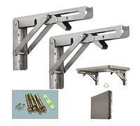 LYVQZPWLR soporte de soporte de estante, Soportes for estantes plegables, 2 piezas de soportes for estantes de acero inoxidable de alta resistencia, soportes triangulares for estantes de pared, soport