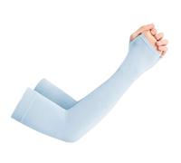 LYVQZPWLR UPF 50+ Paquete de brazo de enfriamiento, 3 pares de mangas de verano for exteriores con orificio for el pulgar, multicolor for mujeres y hombres(Blu)