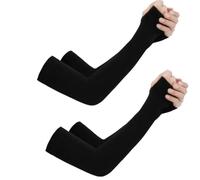 LYVQZPWLR UPF 50+ Paquete de brazo de enfriamiento, Manga 2 pares verano conducción al aire libre brazo protector mano cubierta negro