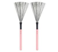 LYVQZPWLRcepillo de acero retráctil, Cepillos de batería Baquetas Mango de arce Instrumentos de batería Universal for caja(Roze)