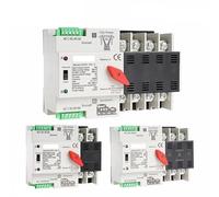 LYVQZPWLRInterruptor de conversión automática, Interruptor de transferencia automático de potencia dual for PC, 110 V, 220 V, 63 A, 100 A, for uso doméstico, 50/60 Hz(3p 110v,63A)