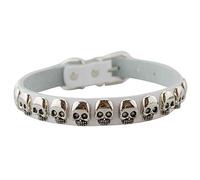 LYVQZPWLRPerros con Herramientas, Collar for Mascotas de Cuero con diseño de Calavera, Tendencia, Personalidad, Perros pequeños y medianos, Productos for Mascotas, Ajustable.(White,Large)