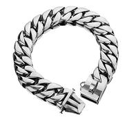 LYVQZPWLRPerros con Herramientas, Correa de adiestramiento for Perros de 32 mm, Cadena de Collar for Perro, Dorada, de Acero Inoxidable 316, for Bulldog y Pitbull, Cadena de adiestramiento for Perros