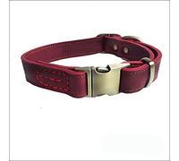 LYVQZPWLRPerros con Herramientas, Correas básicas for Perros Collar de Cuero for Perros Mascotas Medianas y Grandes Collar a presión Ajustable for Perros(Coffee,Medium)