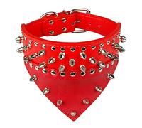 LYVQZPWLRPerros con Herramientas, Correas básicas for Perros Collar de Perro Collar de Cuero for Mascotas con Bandana Tamaño del Cuello(Rosso,X-Large)