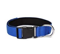 LYVQZPWLRPerros con Herramientas, Correas for Mascotas, Collares Grandes for Perros, de Nailon, cómodos, de Tela de Buceo, Acolchados, con Anilla de Metal.(BLU,Large)