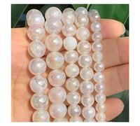 LYVQZPWLRpiedras preciosas de piedra natural, Ágata de fuego blanca natural galvanizada con vetas de dragón agrietadas y nieve, cuentas sueltas for hacer joyas y pulseras, 38 cm, Z923(8mm 46pcs)