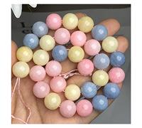 LYVQZPWLRpiedras preciosas de piedra natural, Cuentas sueltas de jade, calcedonia y morganita de colores naturales AAA for hacer joyas, pulseras y collares, hebras de 15'', 6, 8 y 10 mm, Z923(10mm 343