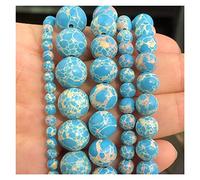 LYVQZPWLRpiedras preciosas de piedra natural, Cuentas sueltas redondas de jaspe, turquesas, sedimentos marinos, de piedra natural, for joyería, 4, 6, 8, 10 y 12 mm, 15 pulgadas, Z923(6mm 6063pcs)
