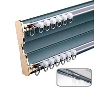 LYVQZPWLRPista de doble cortina, Rieles dobles for cortinas de 3,3 a 13,1 pies, rieles for cortinas(Blu,3.3M)