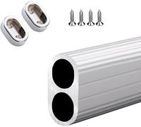 LYVQZPWLRPueden extenderse Las Barras de Ropa, Barra de Armario de Aluminio Ovalada, 1 2 3 4 5 pies de Largo(Light Coffee,Length 2.5ft/76cm)