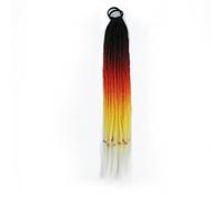 LYVQZPWLRtejido de color, Extensión de cabello sintético trenzado for cola de caballo, color arcoíris, con bandas elásticas for niña.(Q37D1)