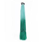 LYVQZPWLRtejido de color, Extensión de cabello sintético trenzado for cola de caballo, color arcoíris, con bandas elásticas for niña.(Q37B44)