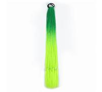 LYVQZPWLRtejido de color, Extensión de cabello sintético trenzado for cola de caballo, color arcoíris, con bandas elásticas for niña.(Q37B43)