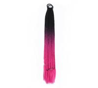 LYVQZPWLRtejido de color, Extensión de cabello sintético trenzado for cola de caballo, color arcoíris, con bandas elásticas for niña.(Q37B7)