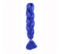 LYVQZPWLRtejido de color, Extensiones de cabello sintético trenzado de 24 pulgadas for trenzas de mujeres, color amarillo, naranja y rubio.(Blu)