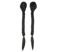 LYVQZPWLRtejido de color, Extensiones de cabello sintético trenzado de cola de pez con cordón for mujer, coleta trenzada de 24 pulgadas(2)
