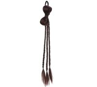 LYVQZPWLRtejido de color, Extensiones de cola de caballo sintéticas, pelucas elásticas de cuerda, cabello trenzado negro natural resistente al calor for mujeres(T1B427)