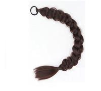 LYVQZPWLRtejido de color, Extensiones de cola de caballo trenzada sintética larga de 24 pulgadas for mujer, color negro y marrón, con cuerda for el cabello, fibra de alta temperatura.(W10164)