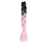 LYVQZPWLRtejido de color, Extensiones de trenzas sintéticas de 24 pulgadas con colores del arcoíris for mujer. Peinado DIY.(H4)