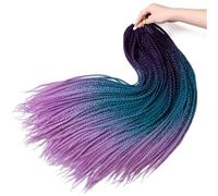 LYVQZPWLRtejido de color, Trenzas de ganchillo sintéticas for mujer, 24 pulgadas, trenza de boxeo, 22 raíces/pieza, extensiones de cabello trenzado, trenzas de fibra resistente al calor(#530,24inches#
