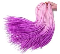 LYVQZPWLRtejido de color, Trenzas de ganchillo sintéticas for mujer, 24 pulgadas, trenza de boxeo, 22 raíces/pieza, extensiones de cabello trenzado, trenzas de fibra resistente al calor(T42730,24inche