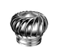 LYVQZPWLRVentilación de chimenea, Ventilador de techo sin motor de acero inoxidable 304, respiradero de chimenea de techo con tapa de turbina eólica(110mm/4.3in)